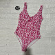 Rose Red Sportswear Letters Patchwork Swimwears