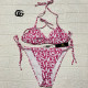 Rose Red Sportswear Letters Patchwork Swimwears