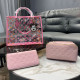 Pink Casual Daily Letter Print Patchwork Contrast Embossed Bags