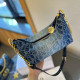 Blue Casual Street Gradient Color Letters Patchwork Bags