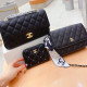 Black Daily Celebrities Solid Color Metal Accessories Trim Beading Zipper Bags
