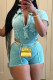 Green Casual Solid Color Patchwork V Neck Short Sleeve Two Pieces