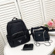 Black Casual Daily Solid Color Zipper Patchwork Bags