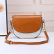 White Brown Street Letters Zipper Patchwork Bags