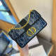 Blue Casual Street Letters Gradient Patchwork Bags