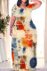 Beige Casual Gradient Print Plants Print Heart Pattern Contrast O Neck Printed Dresses