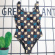 Black Sportswear Letters Backless Patchwork Swimwears