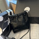 Black Casual Daily Solid Color Metal Accessories Trim Bags