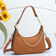 Light Brown Street Letters Zipper Patchwork Bags