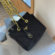 Black Casual Solid Color Metal Accessories Trim Patchwork Bags