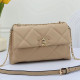 Khaki Street Letters Zipper Patchwork Bags