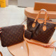 Brown Casual Daily Letter Print Ruched Patchwork Bags