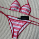 Red Sportswear Letters Strap Design Patchwork Swimwears