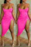 Yellow Fashion Sexy Solid Backless Swimwears