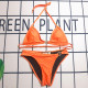 Orange Sportswear Letters Strap Design Patchwork Swimwears