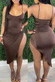 Yellow Fashion Sexy Solid Backless Swimwears