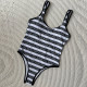 Black Sportswear Letters Patchwork Swimwears