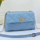 Blue Street Letters Zipper Patchwork Bags
