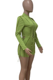 Black Sexy Solid Hollowed Out Patchwork Frenulum Half A Turtleneck Skinny Rompers