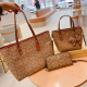 Khaki Casual Street Letters Zipper Patchwork Bags
