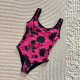 Rose Red Sportswear Print Patchwork Swimwears