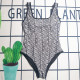 White Black Sportswear Letters Backless Patchwork Swimwears