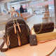Brown Casual Letters Zipper Patchwork Bags
