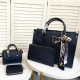 Black Daily Celebrities Letters Zipper Embossed Bags