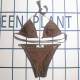 Brown Sportswear Letters Backless Strap Design Patchwork Swimwears