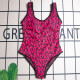 Rose Red Sportswear Letters Patchwork Swimwears