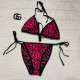 Rose Red Sportswear Letters Patchwork Swimwears