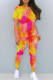 Pink Casual Print Patchwork O Neck Short Sleeve Two Pieces