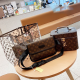 Brown Casual Daily Letters See-Through Patchwork Bags