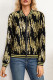 Gold Street Sequins Patchwork Zipper O Neck Outerwear