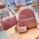 Pink Casual Street Letters Patchwork Zipper Bags