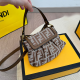 Khaki Casual Street Letters Patchwork Contrast Bags