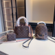 Brown Casual Street Letters Patchwork Zipper Bags