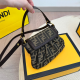 Black Casual Street Letters Patchwork Contrast Bags