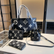Black Casual Street Letters Patchwork Zipper Contrast Bags