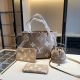 Khaki Casual Street Letters Patchwork Zipper Contrast Bags
