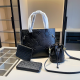 Black Casual Street Letters Patchwork Embossed Bags