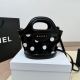 Black Casual Street Polka Dot Patchwork Contrast Bags