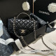 Black Street Celebrities Solid Color Buttons Rhinestone Decor Bags