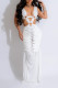 White Celebrities Solid Color Hollow Out Patchwork Ruched Deep V Neck Evening Dresses
