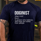 Grey DOGINIST DEFINITION DOGS ARE BETTER THAN PEOPLE PRINT T-SHIRT