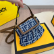 Blue Brown Casual Street Letters Patchwork Contrast Bags
