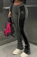 Black Gray Casual Patchwork The stars Contrast Bodycon High Waist Conventional Patchwork Trousers