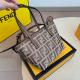 White Brown Casual Street Letters Patchwork Contrast Bags