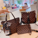 Black Brown Casual Street Letter Print Patchwork Zipper Bags
