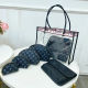Blue Black Casual Daily Letter Print Patchwork Zipper Bags